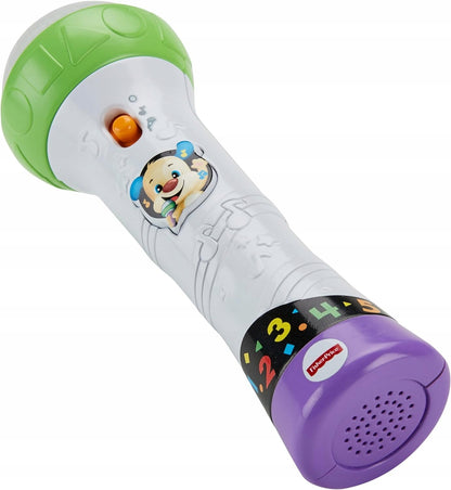 FISHER-PRICE FBP32 interaktywny mikrofon dla dzieci JĘZYK NIEMIECKI, zielono-biało-fioletowy, 18 m+