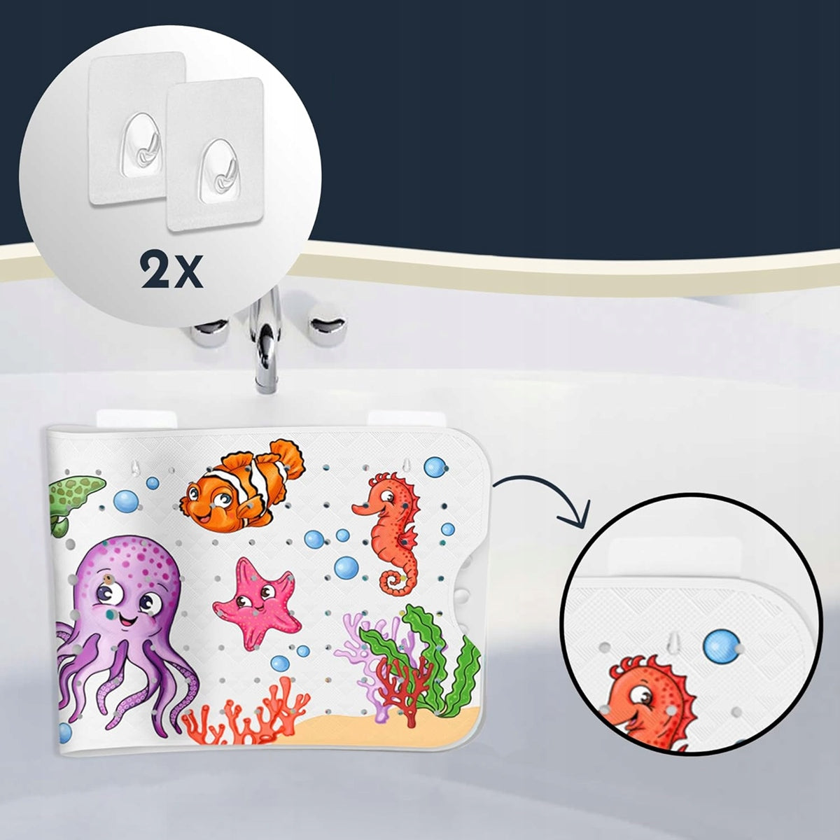 HOMERELLA vinyl anti-pilling mat voor baden 40 x 100 cm