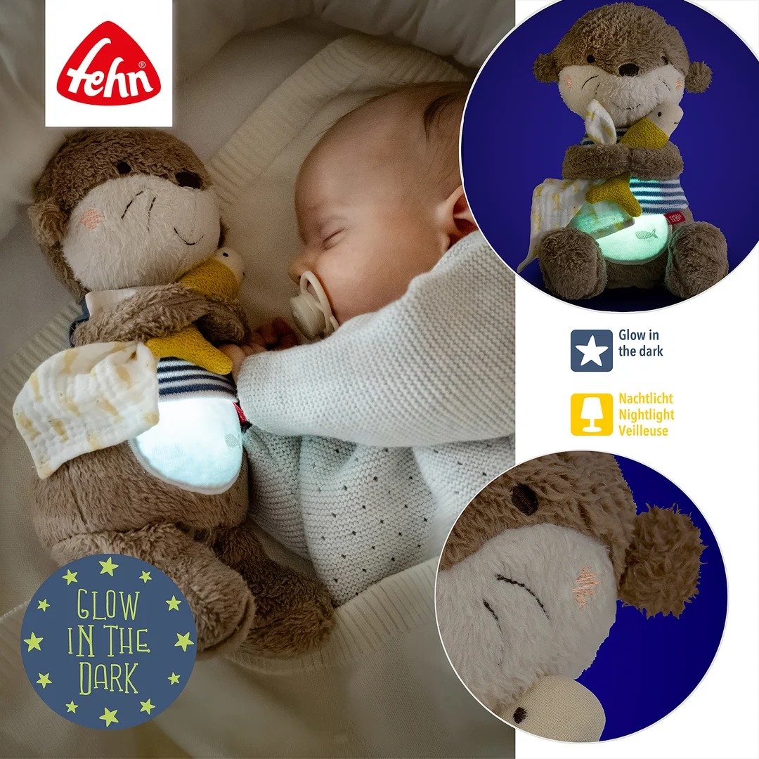 FEHN Otter Theo night light and cuddly toy