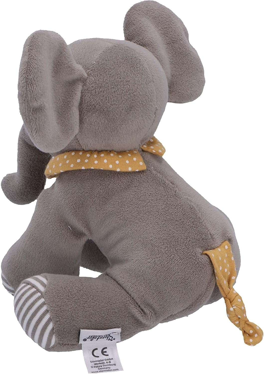 STERNTALER Eddy przytulanka słoń z grzechotką 22cm, miękka szara zabawka dla dziecka
