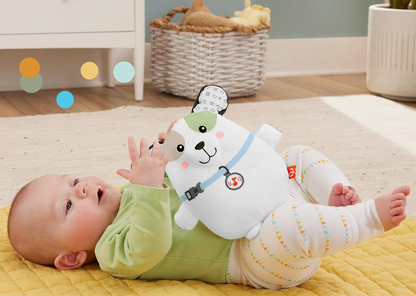 FISHER-PRICE Snuga Puppy plüss kutyus dallamokkal és rezgéssel KISKUTYA 18 cm