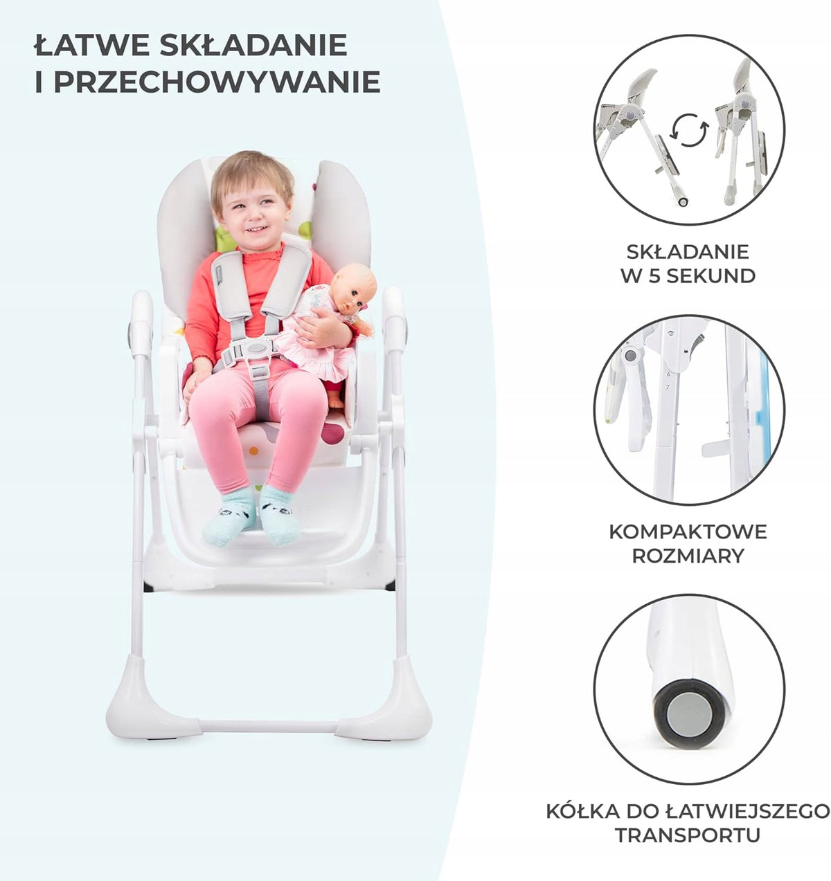 KINDERKRAFT YUMMY chaise haute avec tablette