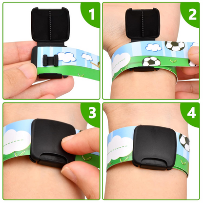 Pulseras SOS impermeables para niños 8 unidades