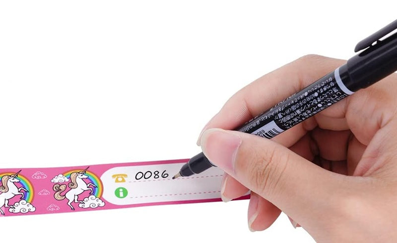 VICLOON waterdichte SOS-armbanden voor kinderen 8 stuks + stift