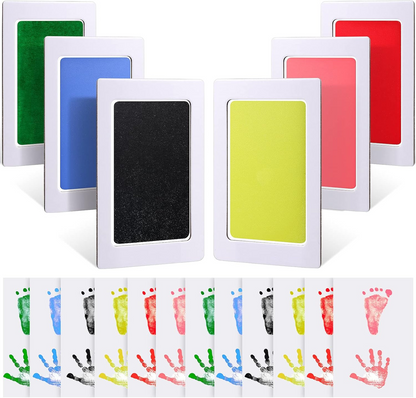 OUTUS handprint and footprint kit - 6 ink pads, 12 sheets