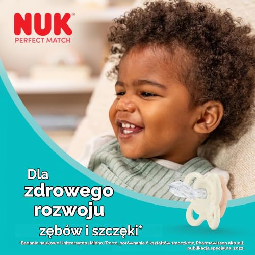 NUK Perfect Match Air Night smoczki uspokajające 0-6m x2 ŚWIECĄCE, dla zdrowego rozwoju zębów i szczęki