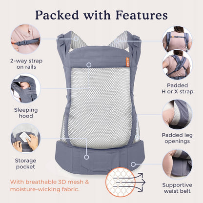 BECO TODDLER draagzak met gesp 9-27kg mesh 3d