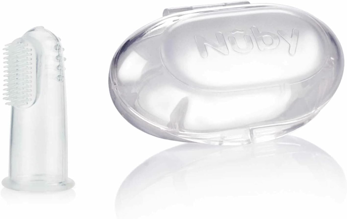 NUBY siliconen vingertandenborstel + etui
