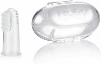 NUBY siliconen vingertandenborstel + etui