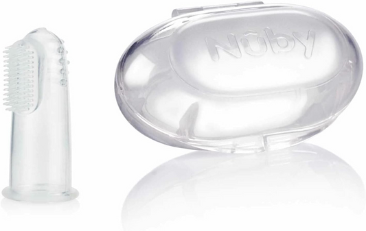 NUBY siliconen vingertandenborstel + etui