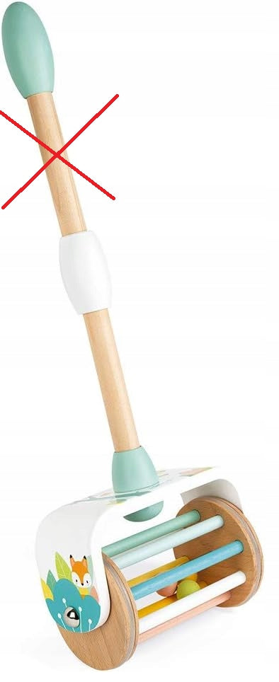 JANOD Pure Lauflernwagen aus Holz mit Rassel 30 cm