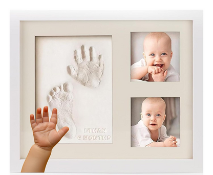 BUBZI houten fotolijst, hand- en voetafdrukken 23 x 28 cm + klei
