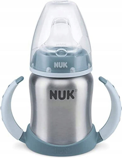 NUK First Choice stalowy kubek niekapek 125 ml 6 m+ niebieski, stal nierdzewna, BPA free