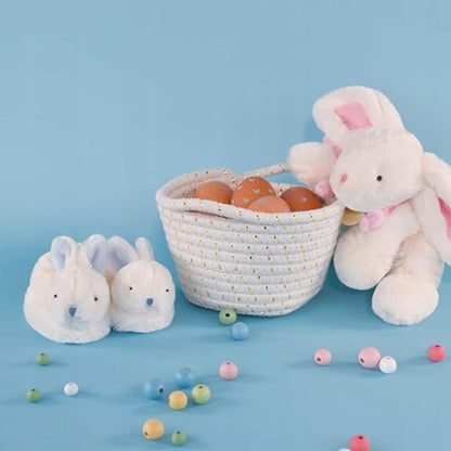 DOUDOU et COMPAGNIE zachte babyslofjes met rammelaars KONIJNEN