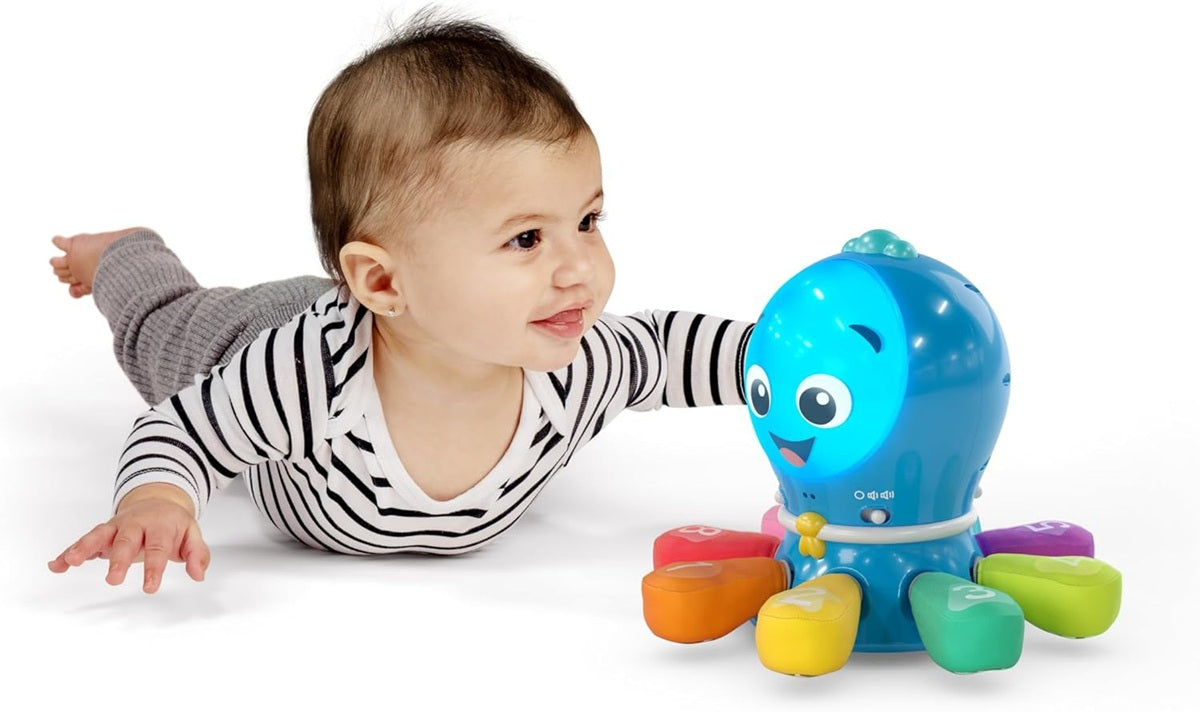 BABY EINSTEIN interaktiver Krake Sätze Melodien Lichter Bewegung 4 Sprachen