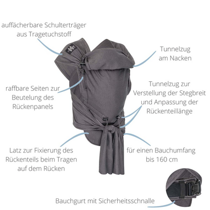 HOPPEDIZ hop-tye buckle nosidełko ergonomiczne 0-30 msc