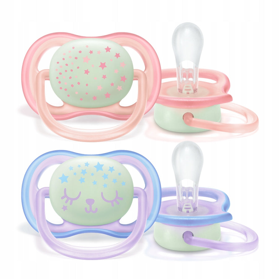 PHILIPS AVENT Ultra Air Night smoczki x 2 0-6msc, świecące w ciemności, BPA free