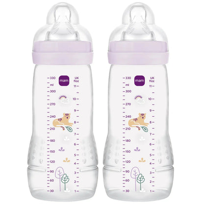 MAM Easy Active set de biberones 2x 330 ml 4 m+ tetina 3 TIGRE