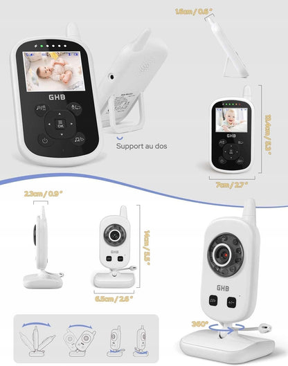 GHB UU24 digitale babyfoon 2,4" LCD