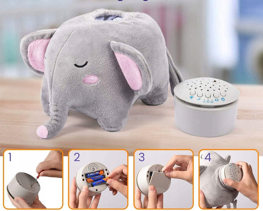 MOMCOZY knuffel projector sterren 15 melodieën en geluiden 13x19 cm OLIFANT