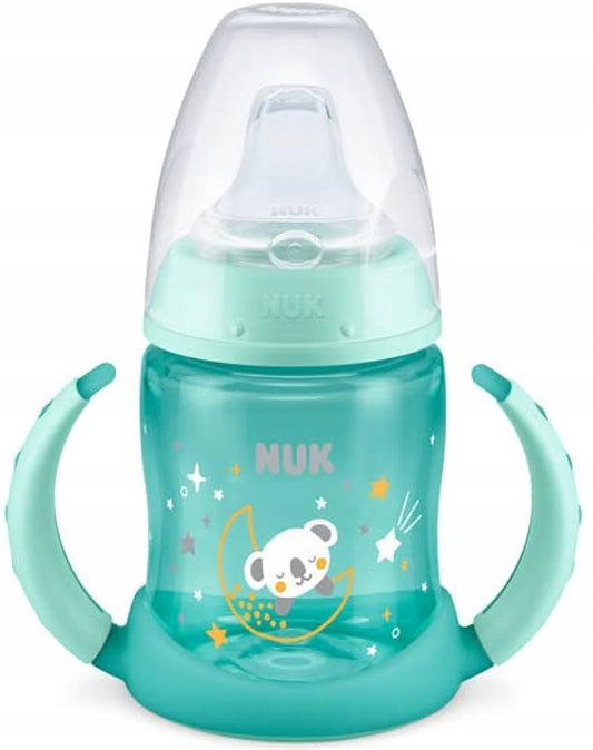 NUK Learner Cup KUBEK 150 ml wskaźnik temperatury ŚWIECI W CIEMNOŚCI, zielony kubek niekapek z uchwytami