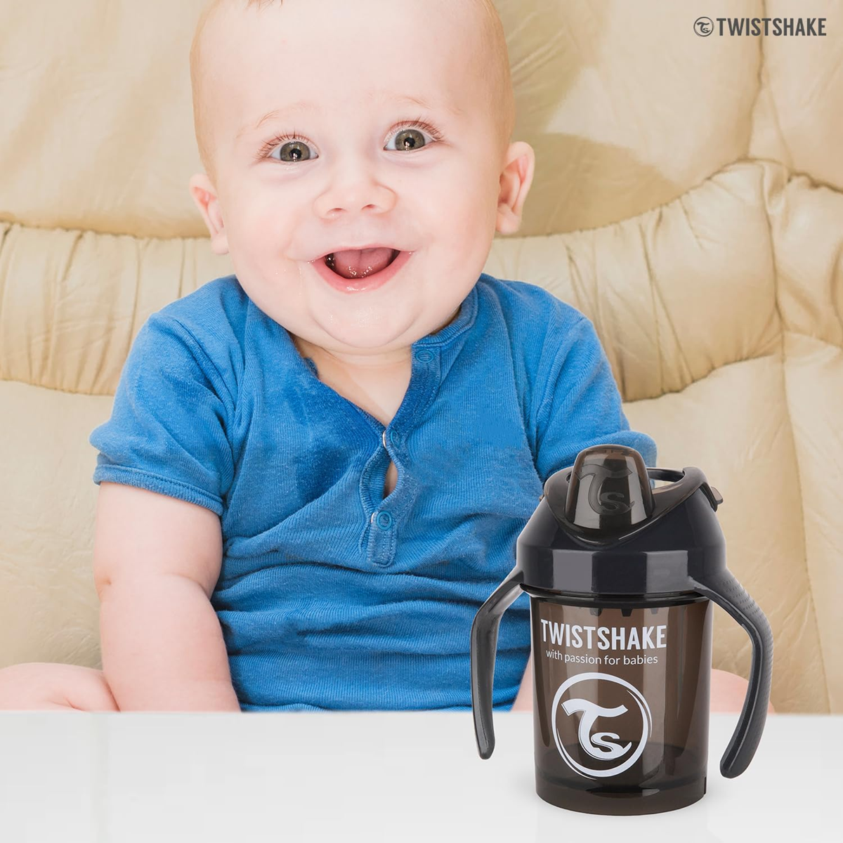 TWISTSHAKE Mini Cup tazza antigoccia con beccuccio e frullatore 230 ml 4 m+