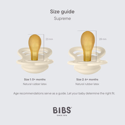 BIBS SUPREME fopspenen rubber 0-6msc SYMETRIC