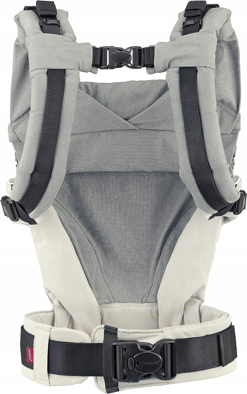 MANDUCA XT nosidełko klamrowe z bawełny organic w kolorze szarym, regulowane, dla dzieci od narodzin