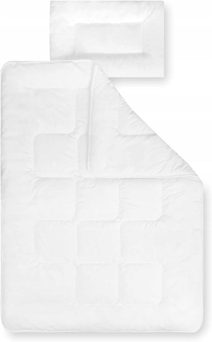 JULIUS ZOLLNER BASIC komplet poduszka i kołderka 100 x 135 cm/40 x 60 cm - biała pościel dla niemowląt
