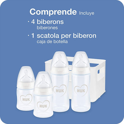NUK Set NO COLIC 4 Flaschen Korb TEMPERATURKONTROLLE