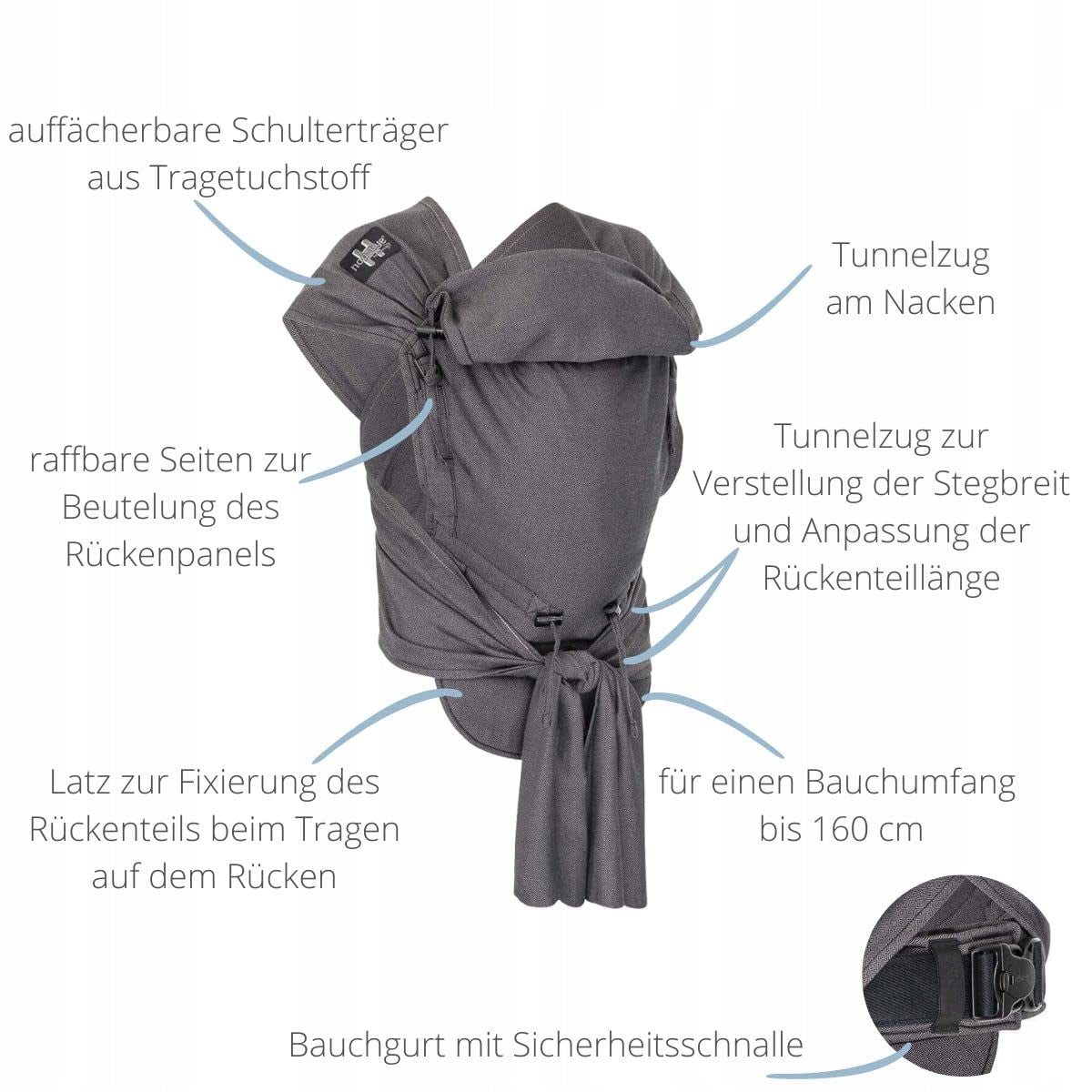 HOPPEDIZ hop-tye buckle ergonomický nosič 0 – 30 mes.