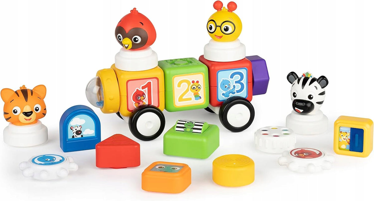 BABY EINSTEIN Connectables Click & Create klocki magnetyczne 20 sztuk, kolorowe klocki z ukrytymi magnesami dla dzieci 6 m+