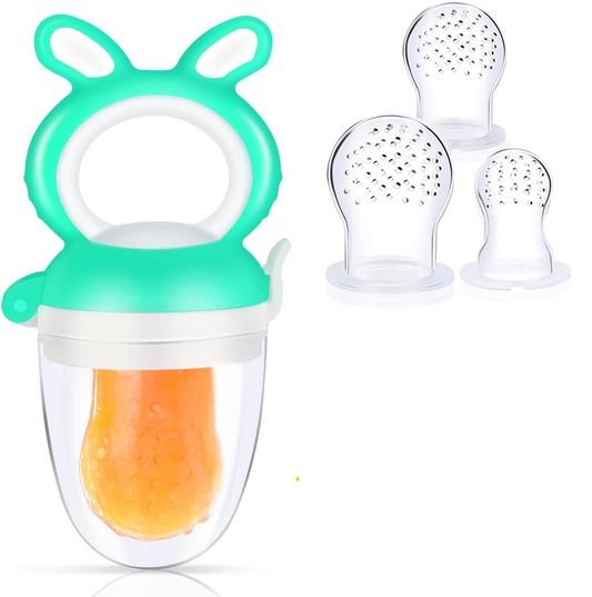 OLADWOLF mordedor dispensador de frutas para bebés 3-12 meses 1 unidad 4 boquillas