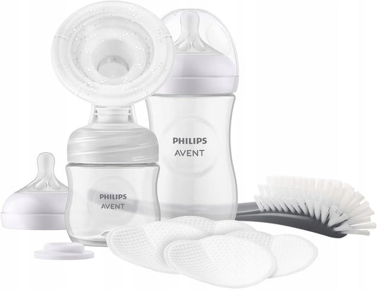 PHILIPS AVENT Natural SCF430/60 laktator ręczny +akcesoria, butelka, szczotka i wkładki laktacyjne