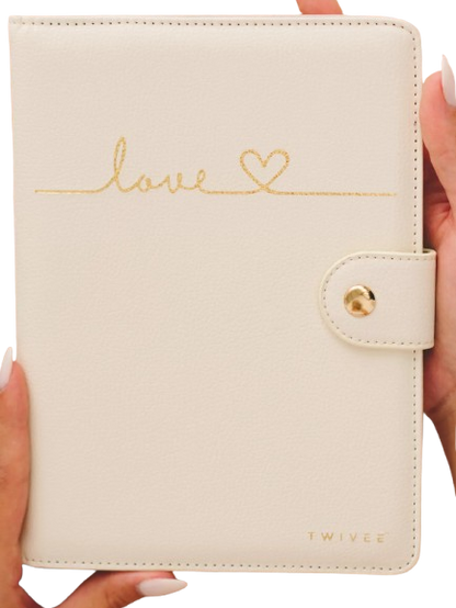 TWIVEE Love etui voor zwangerschapskaart van kunstleer 15,5 x 21 cm