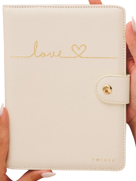 TWIVEE Love etui voor zwangerschapskaart van kunstleer 15,5 x 21 cm