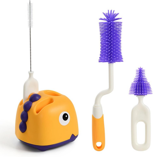 VICLOON 3v1 silikonové kartáče na čištění lahví, dudlíků a brček 32cm