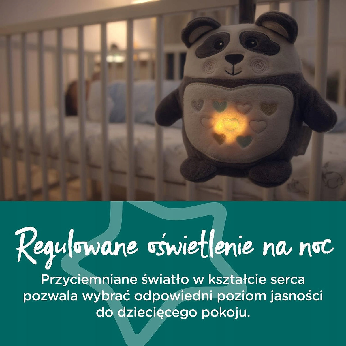 TOMMEE TIPPEE Pip the Panda PRZYTULANKA lampka dźw. panda z regulowanym nocnym światłem w łóżeczku