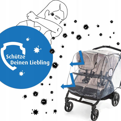 REER regenhoes voor tweelingkinderwagens