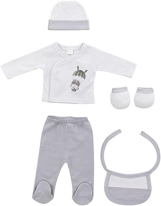 INTERBABY cadeauset van katoen pyjama muts sokken slabbetje maillot