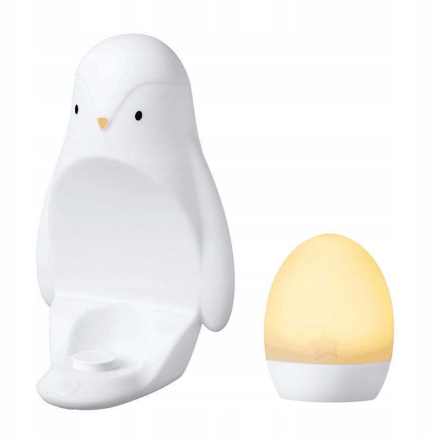 TOMMEE TIPPEE Pingwin 2w1 lampka nocna + przenośna, biała lampka pingwin i jajko