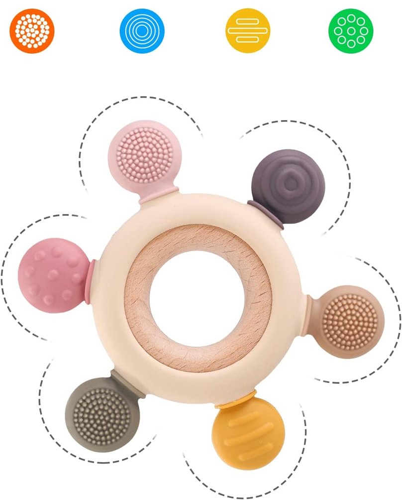 AKOLIK massaggiagengive in silicone e legno 10,8 cm 3 m+
