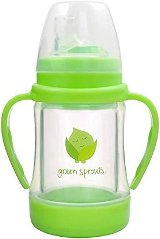 GREEN SPROUTS Gobelet en verre anti-fuite avec bec et paille 6 m+