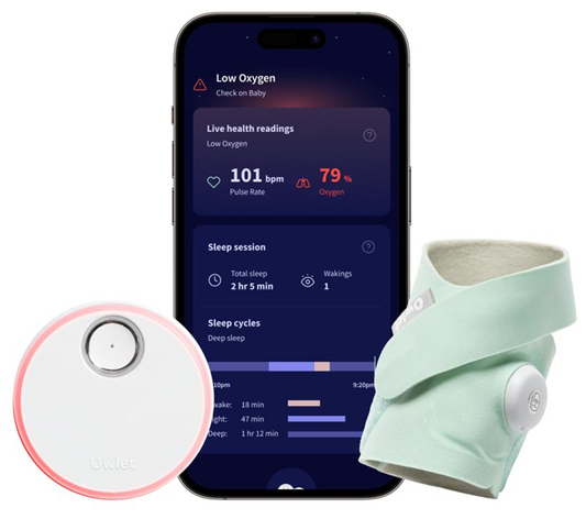 OWLET DREAM SOCK hartslagmeter pulsoximeter 2-in-1 voor baby's 0-18 maanden