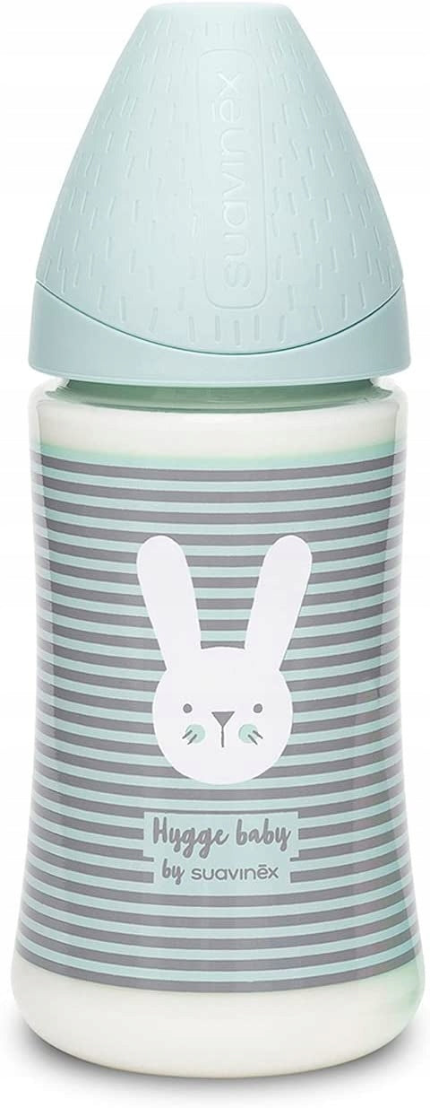 SUAVINEX Welcome Baby zestaw startowy PREMIUM - pojemnik na mleko w proszku Hygge Baby z króliczkiem