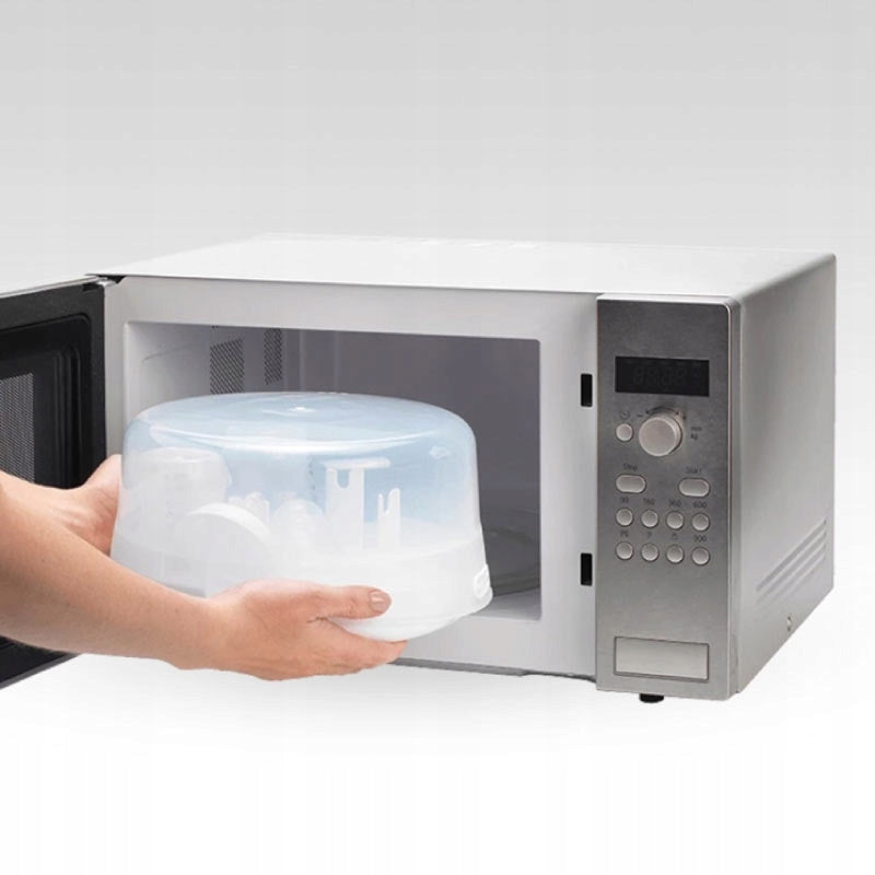 TOMMEE TIPPEE sterylizator + szczypce i smoczek do mikrofalówki, biały, do 4 butelek