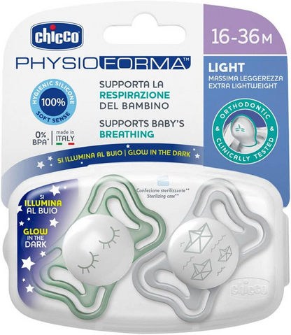 CHICCO PhysioForma fopspeen x2 16-36m GLOEIEND