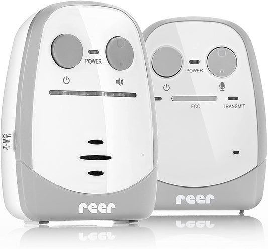 REER Nova niania elektroniczna cyfrowa 450m, biało-szary zestaw monitorów dla dziecka i rodzica