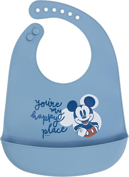 STOR siliconen slabbetje met zakje MICKEY MOUSE