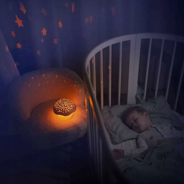 PABOBO Mushroom sterrenprojector met melodieën en huilsensor PADDENSTOEL
